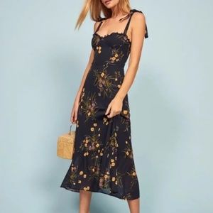 Reformation Nikita in Mademosielle (navy floral) dress - Size 2